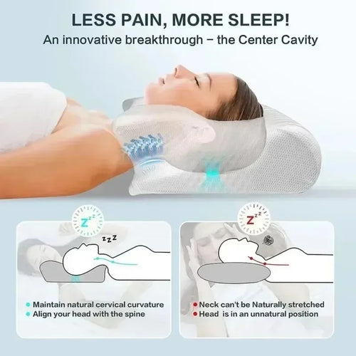 Sleep Memory Pillow Butterfly Memory Foam Neck Pillows Contoured Sleep For Neck Pain Relief Stomach Support Comfortable Pillow